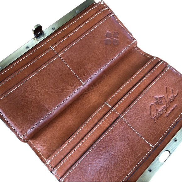 NWOT Patricia NASH Floral Metallic Italian Leather Wallet - Picture 11 of 15